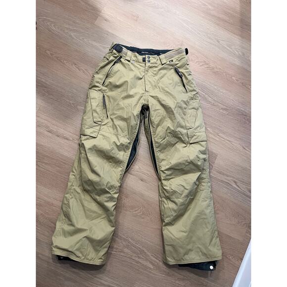 686 Six Eight Six Snowboard Ski Pants Unisex Large beige Baggy Pockets - Picture 1 of 5